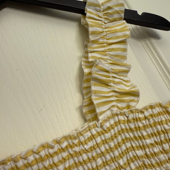 Shein Yellow and White Striped Tube Top - Picture 2 of 2